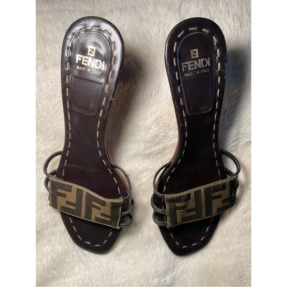 FENDI ~Logo Mules - Picture 1 of 16